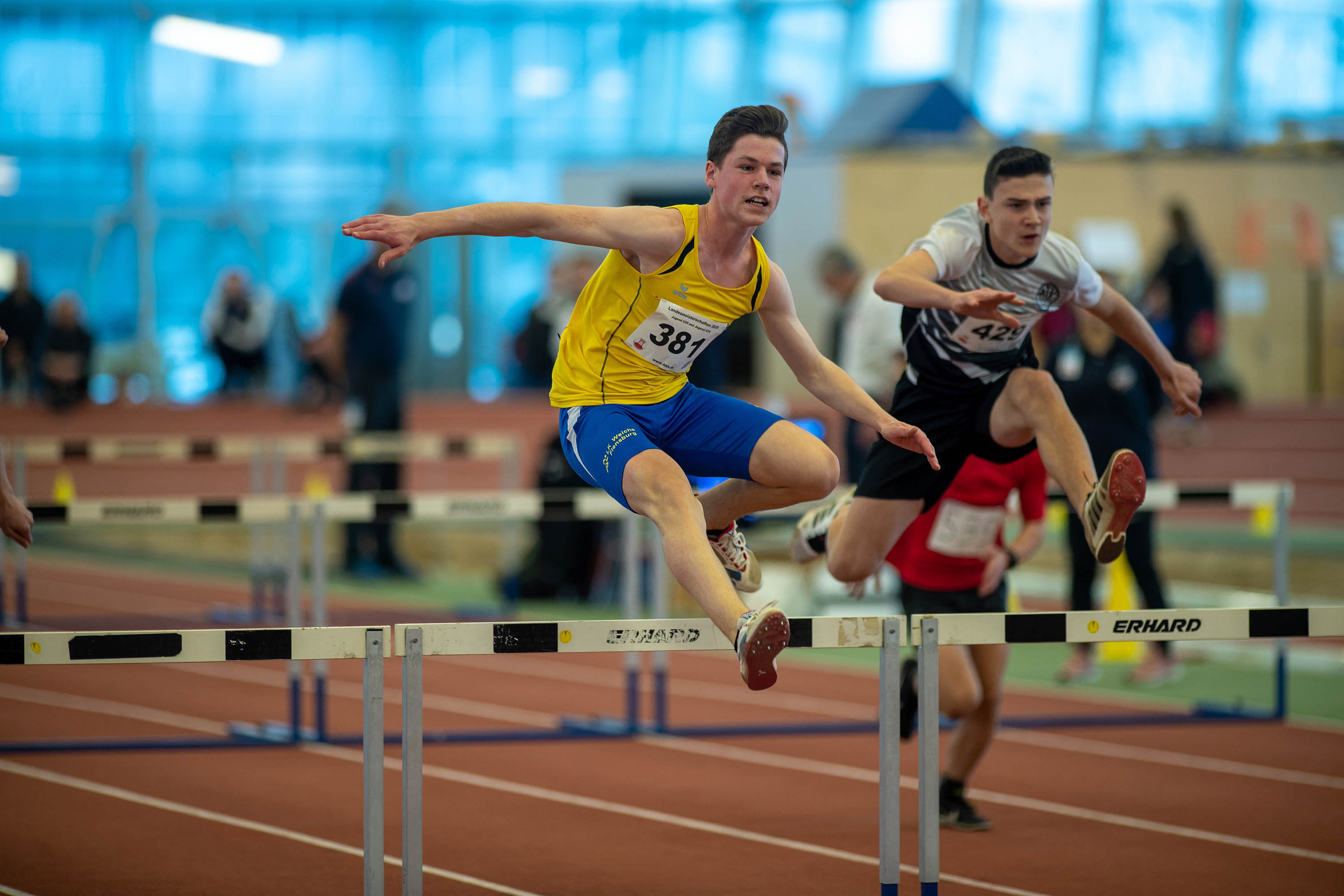 Tom Detzkeit , LG Flensburg Sieger Ã¼ber die 60m HÃ¼rden M14